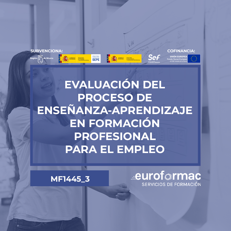 EVALUACIÓN DEL PROCESO DE ENSEÑANZA-APRENDIZAJE EN FORMACIÓN PROFESIONAL PARA EL EMPLEO (MF1445_3) EVALUACIÓN DEL PROCESO DE ENSEÑANZA-APRENDIZAJE EN FORMACIÓN PROFESIONAL PARA EL EMPLEO (MF1445_3)